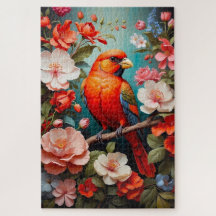 joli oiseau coloré sur une branche avec des fleurs