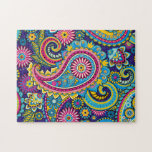 Puzzle Joli Paisley Coloré Floral<br><div class="desc">Cette conception peut être personnalisée en cliquant sur le bouton personnaliser et en modifiant la couleur, en ajoutant un nom, des initiales ou vos mots préférés. Contactez-moi à l'adresse colorflowcreations@gmail.com si vous souhaitez que ce design soit disponible sur un autre produit. Achetez ma peinture acrylique abstraite originale à vendre à...</div>
