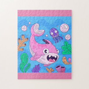 Puzzle Joli requin rose bébé