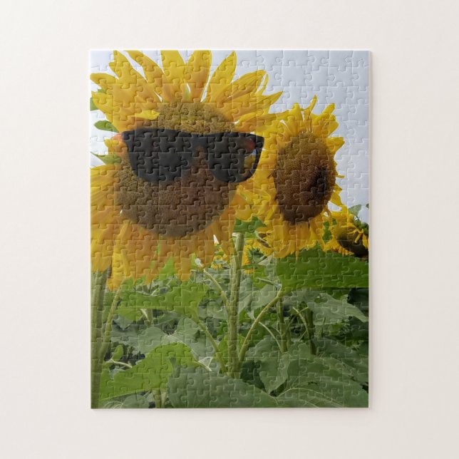 Puzzle Joli tournesol portant des lunettes de soleil (Vertical)
