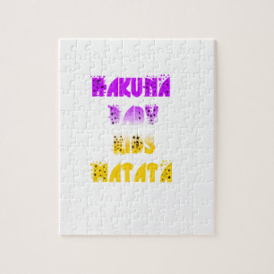 Puzzle Joli violet et jaune Hakuna Matata bébé enfants G