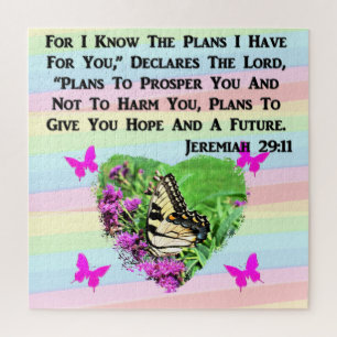 PUZZLE JOLIE BOUTTERFLY JEREMIAH 29:11