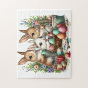 Puzzle Jolie fête de peinture de Pâques Bunny/Printemps