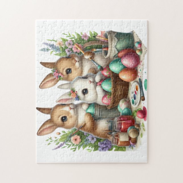 Puzzle Jolie fête de peinture de Pâques Bunny/Printemps (Vertical)