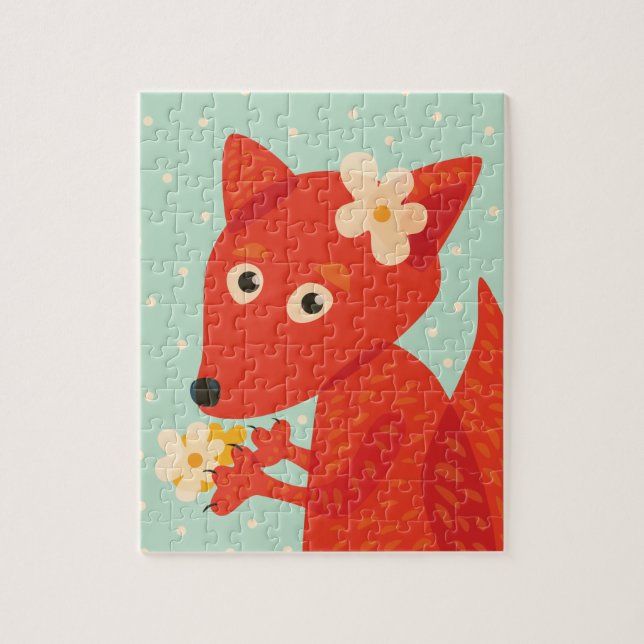 Puzzle Jolie fille Fox Cartoon (Vertical)