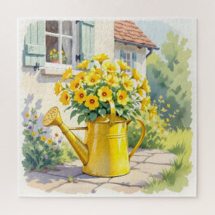 Puzzle Jolie Fleurs Jaunes dans la canne d'arrosage