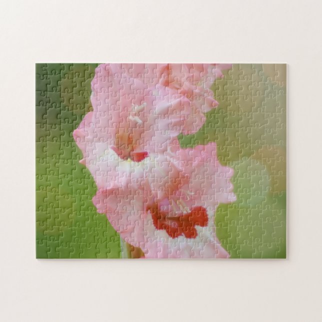 Puzzle Jolie Fleurs Roses Gladiolus Garden Art (Horizontal)