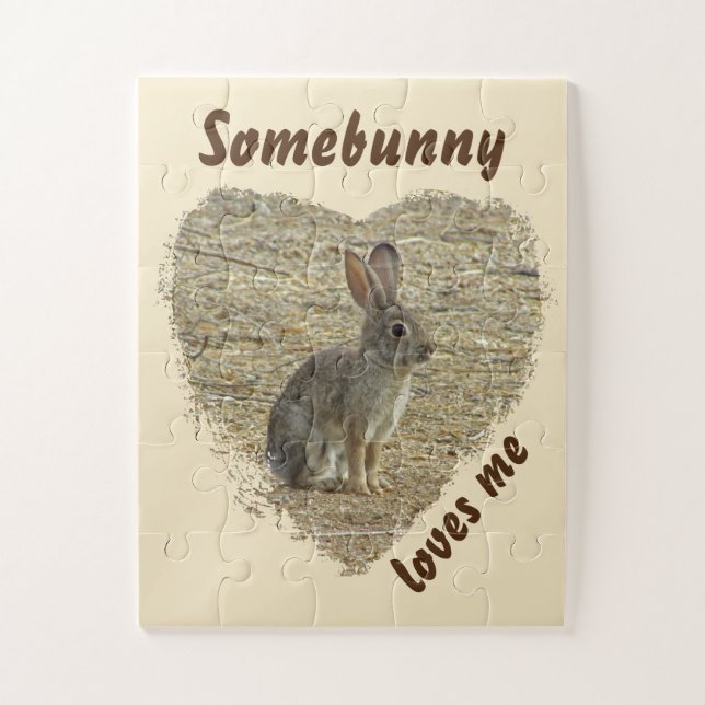 Puzzle Jolie Lapin Photo Animal Pun Grand Coeur (Vertical)