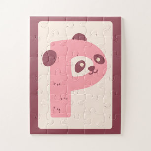 Puzzle Jolie lettre "P" Impression d'art de l'alphabet Pa