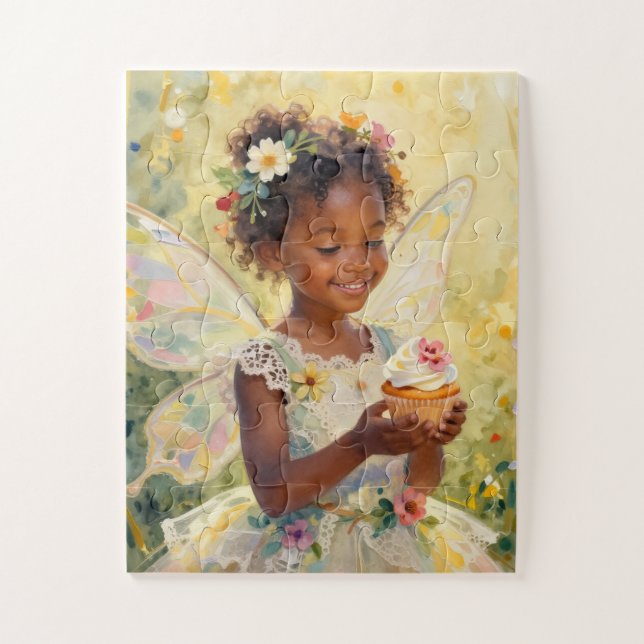 Puzzle Jolie petite fille fée tenant un Cupcake (Vertical)