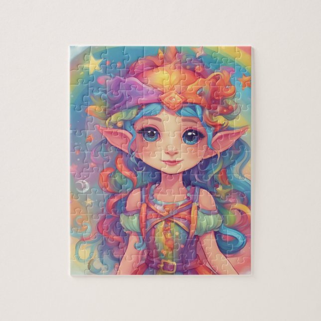 Puzzle Jolie princesse elfe dans la forêt enchantée (Vertical)