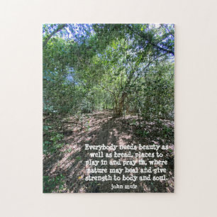 Puzzle Jolie promenade de la nature, avec une citation de