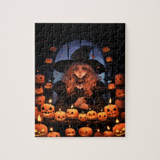 Puzzle Jolie sorcière d'Halloween (Vertical)