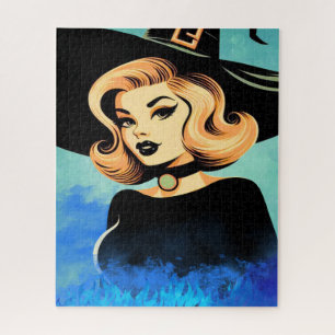 Puzzle Jolie Sorcière Entourée De Fumée Bleue