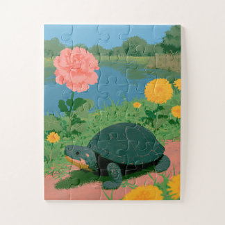 Puzzle Jolie tortue marchant paisiblement