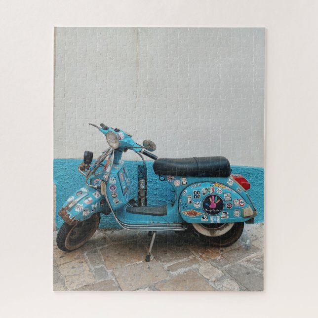 Puzzle Jolie Turquoise Vespa Photographie (Vertical)