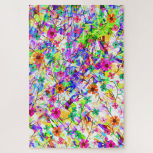 Puzzle Jolies fleurs magiques colorées d'été