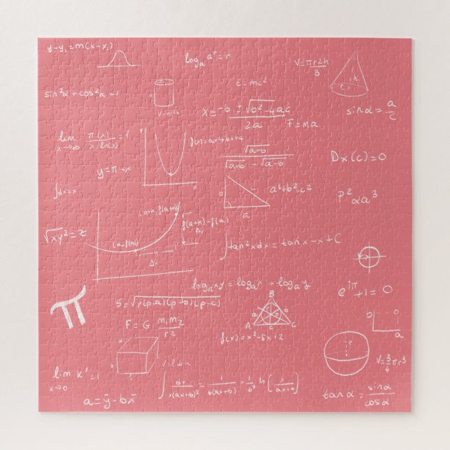 Puzzle Jolies formules et équations mathématiques roses p (Vertical)
