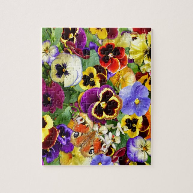 Puzzle Jolies Pansies et papillon (Vertical)