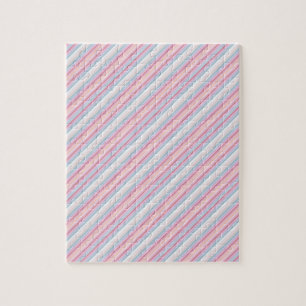 Puzzle Jolies rayures blanches roses