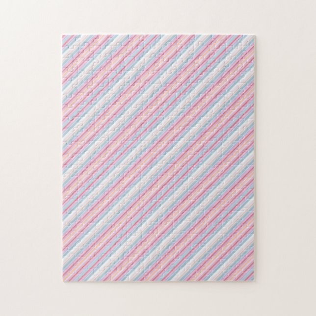 Puzzle Jolies rayures blanches roses  (Vertical)