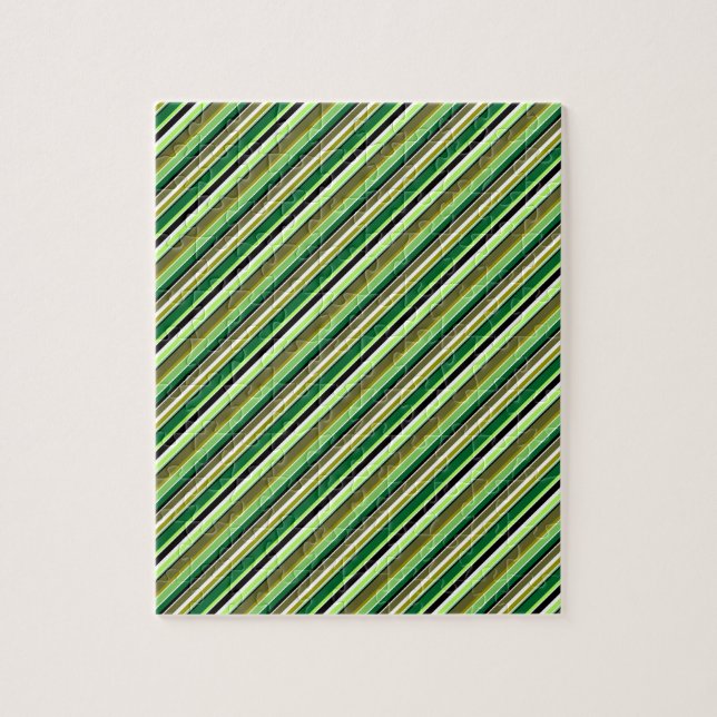 Puzzle Jolies rayures vertes blanches (Vertical)
