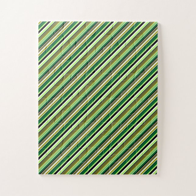Puzzle Jolies rayures vertes et blanches (Vertical)