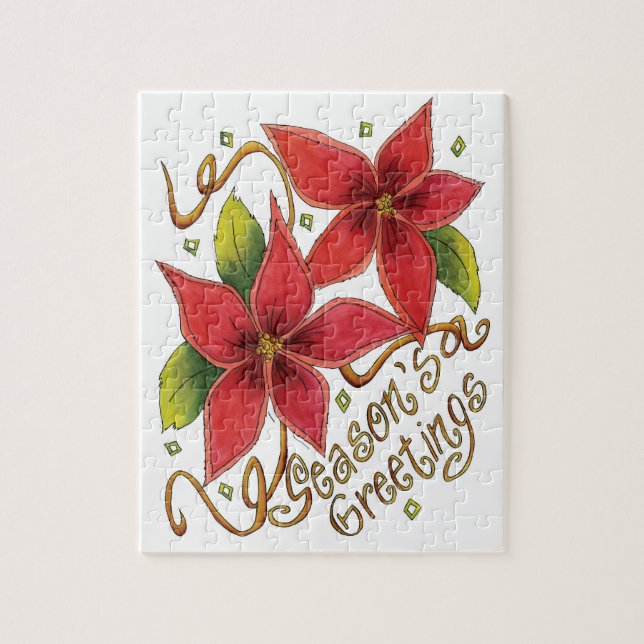 Puzzle Jolies salutations de la saison de Noël avec poins (Vertical)