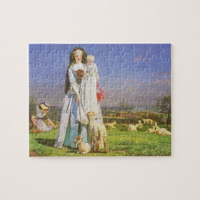 Puzzle Jolis agneaux bêlants par Ford Madox Brown (Horizontal)