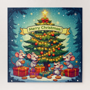 Puzzle Jolis biscuits de souris Arbre de Noël Fête Joyeux