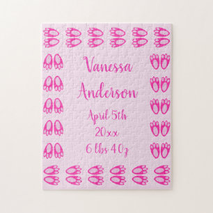 Puzzle Jolis pieds de lapin fille rose Pâques personnalis