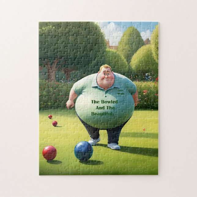 Puzzle Jolly Lawn Bowler Man, (Vertical)