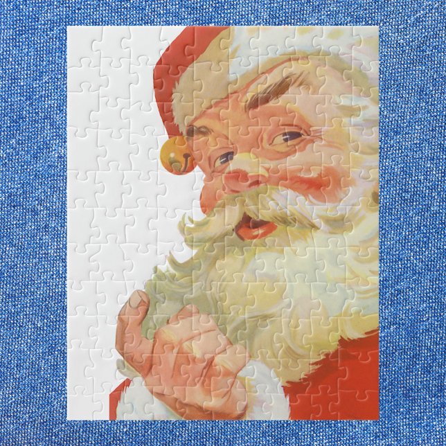 Puzzle Jolly Santa Claus avec secret, Noël Vintage (Créateur téléchargé)