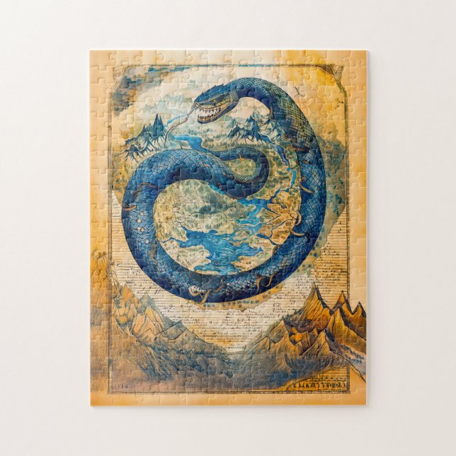 Puzzle Jörmungandr le serpent de Midgard sur la carte du  (Vertical)
