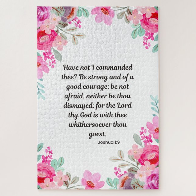 Puzzle Joshua 1:9 - Soyez fort et de bon courage (Vertical)