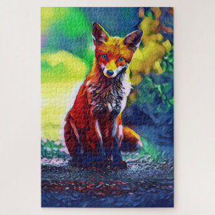 Puzzle Jote Red Fox Portrait Peinture Art numérique Puzzl