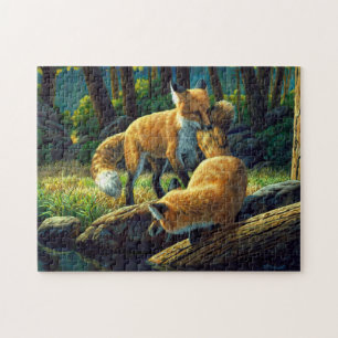 Puzzle Jouer de mignons Pups Red Fox