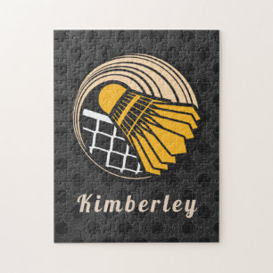 Puzzle Joueur à thème moderne Badminton Nom de l'entraîne