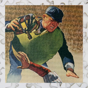 Puzzle Joueur de baseball vintage, juge-arbitre