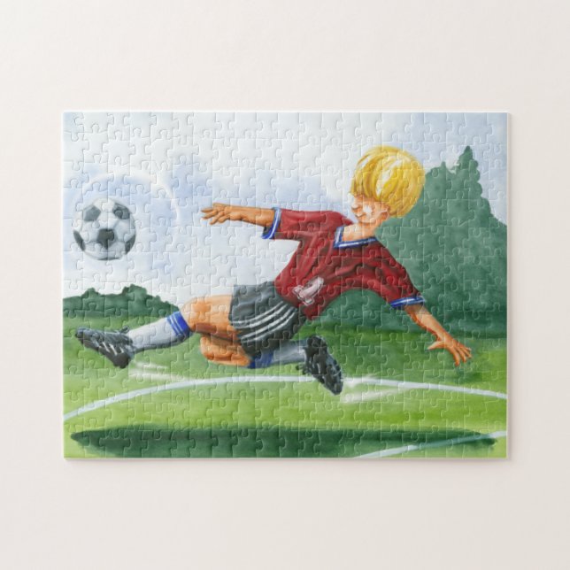 Puzzle Joueur de football à la balle par Jay Throckmorton (Horizontal)
