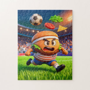 Puzzle Joueur de football américain burger chargeant à tr