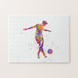 Puzzle Joueur de football en aquarelle