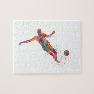 Puzzle Joueur de football en aquarelle