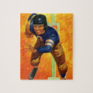 Puzzle Joueur de football sportif vintage Quarterback Run