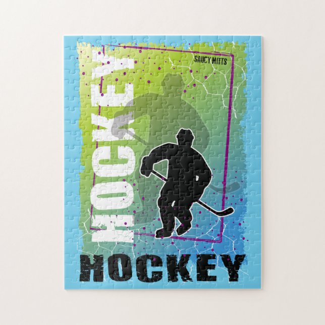 Puzzle Joueur de hockey Abstrait coloré (Vertical)