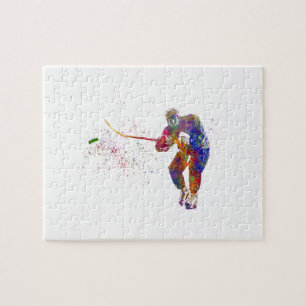 Puzzle Joueur de hockey sur glace en aquarelle