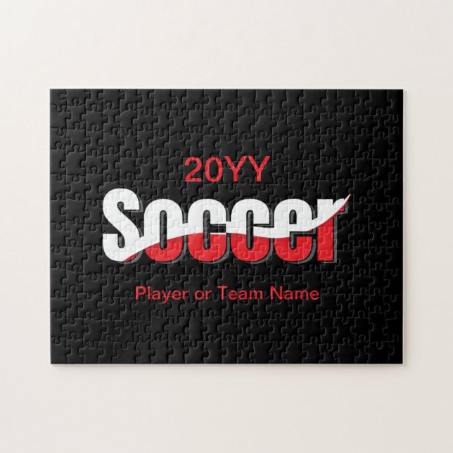 Puzzle Joueur de soccer Swish Abstrait - Word Art (Horizontal)