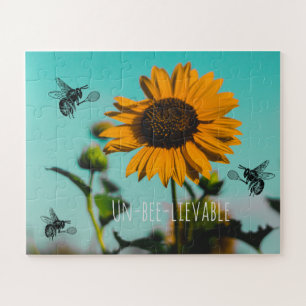 Puzzle Joueur de tennis Bumble Bee avec texte sur tournes