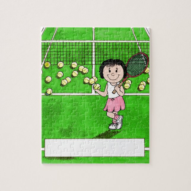 Puzzle Joueur de tennis, femelle - cadeau personnalisé de (Vertical)