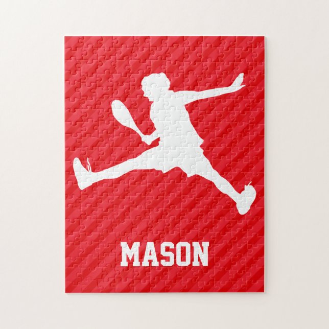 Puzzle Joueur de tennis ; Scarlet Red Strips (Vertical)